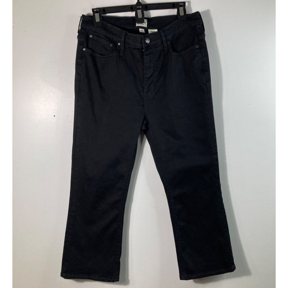 Womens J Crew 9" Billie Demi Boot Crop Jeans Black 31P Cotton Polyester Elastane
